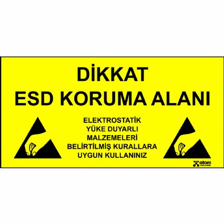 ESD Uyarı Levhası (30 cm x 15 cm)