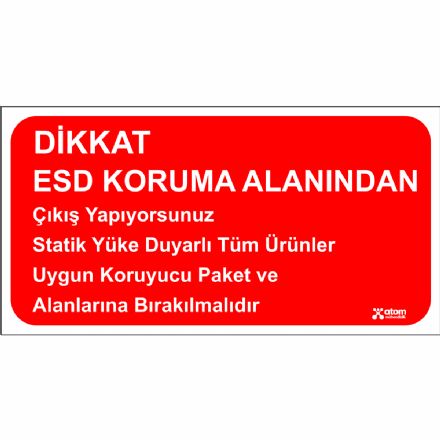 ESD Area Exit Warning Sign (60 cm x 30 cm)